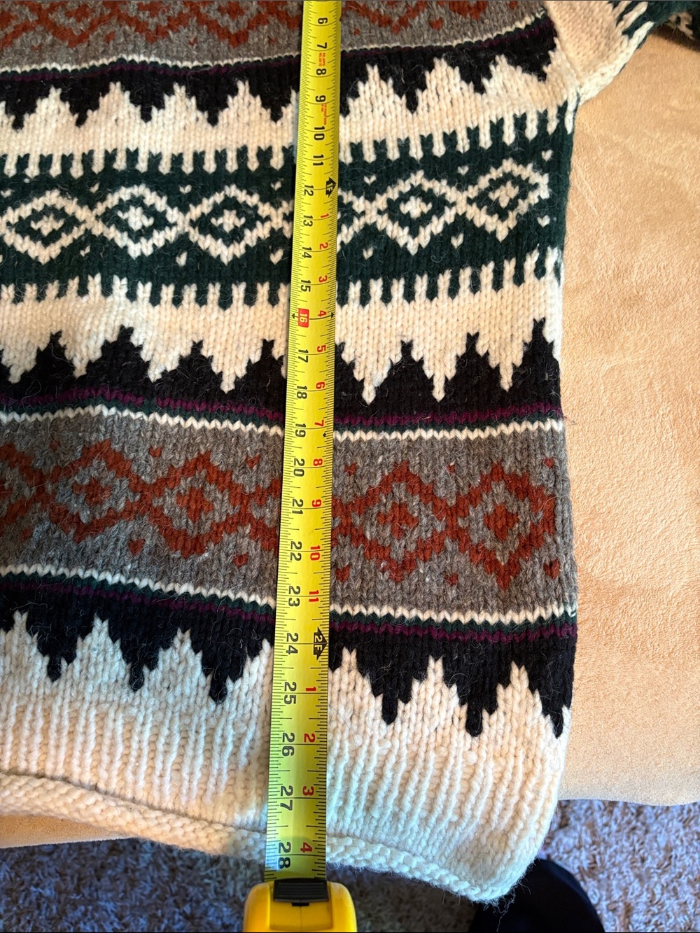 Cream Fair Isle Wool Sweater - Classic Pattern - Picture 7 of 7